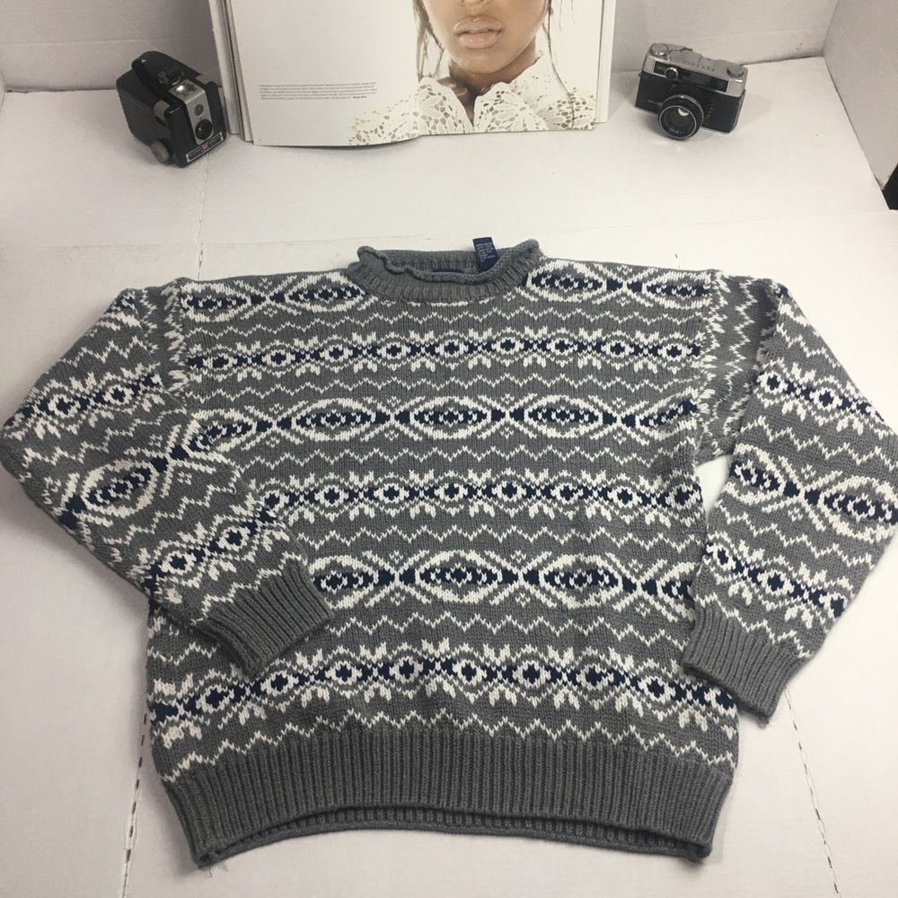 Vintage GAP Fair Isle Sweater | 90s Nordic Cotton Heritage Knit